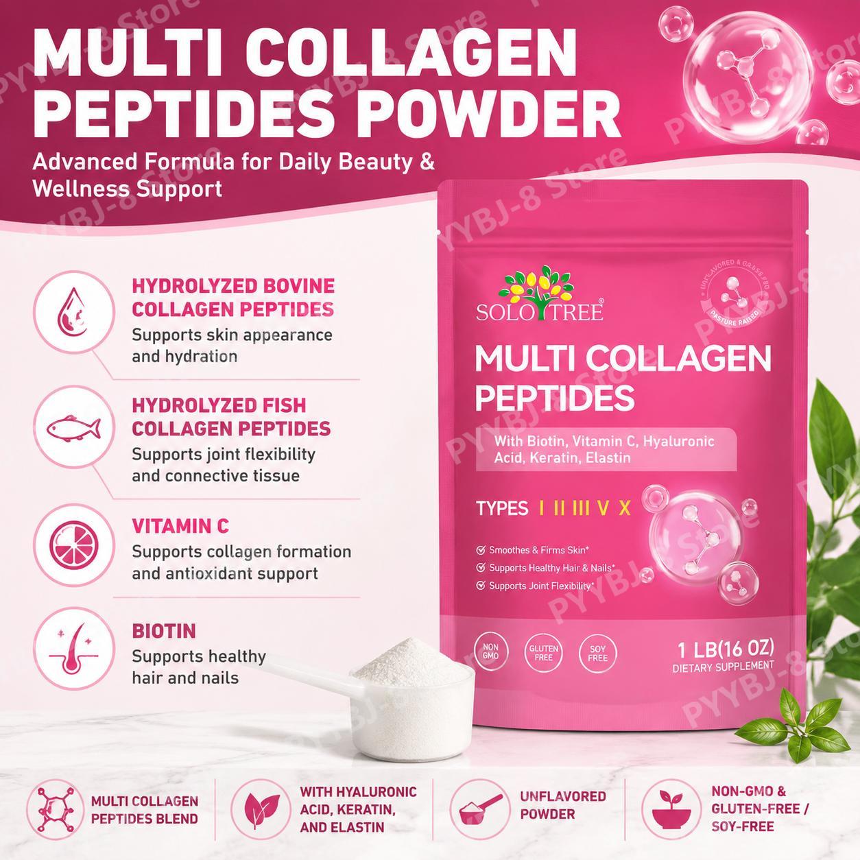 Vitamin C Powder - SoloTree - Polvo de Péptidos de