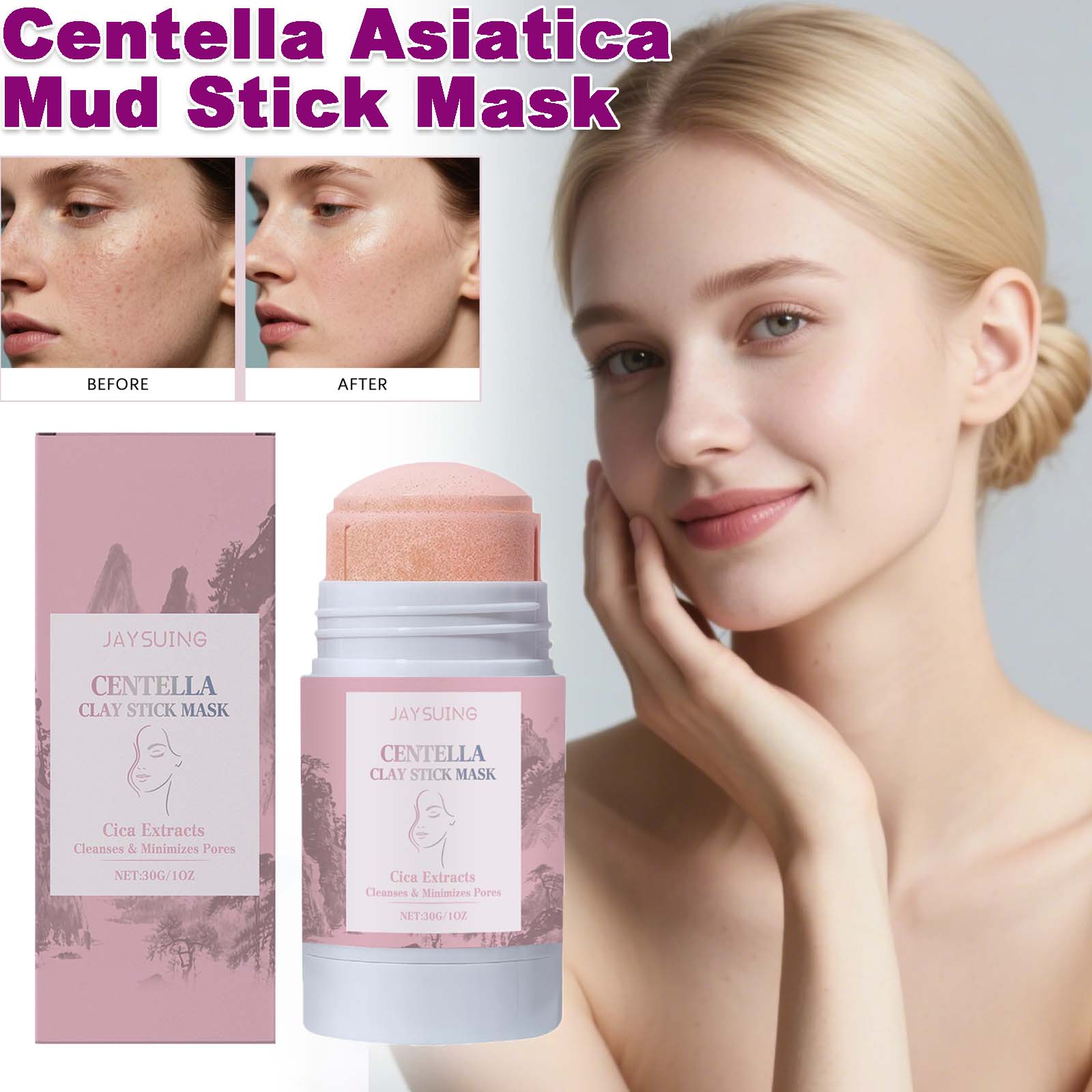 Bentonite Clay Mask - Centella Asiatica-mascarilla en barra de barro,