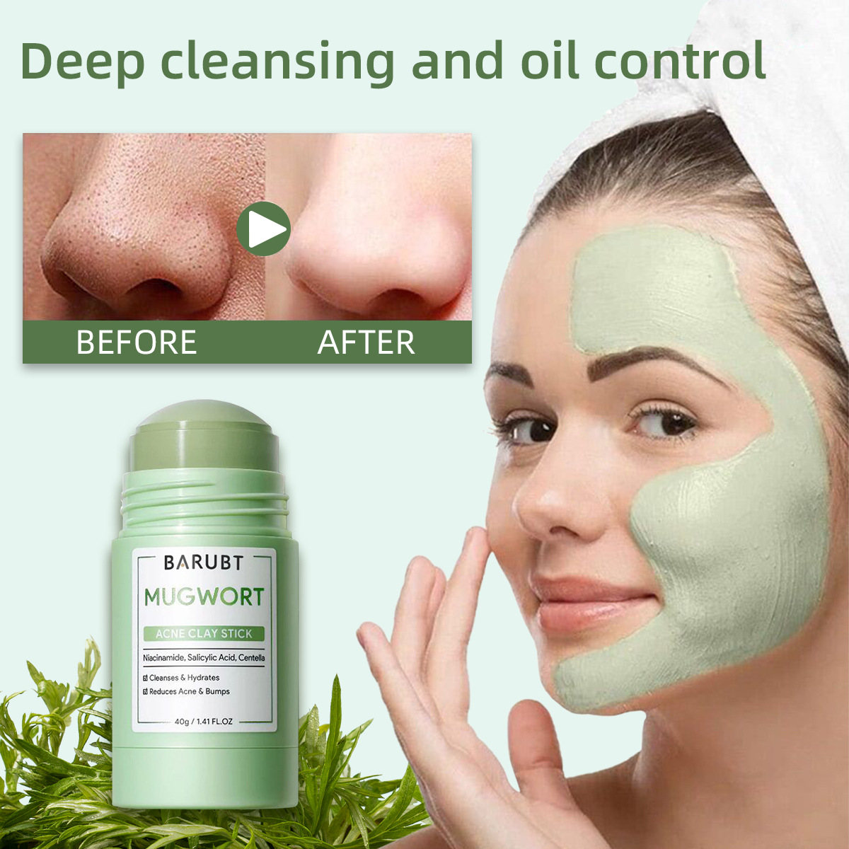 Bentonite Clay Mask - Mascarilla sólida para eliminar espinillas y