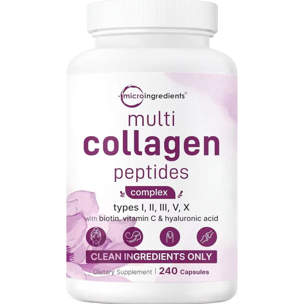 Vitamin C Powder - Píldoras de Péptidos de Colágeno Multi-Ingrediente,