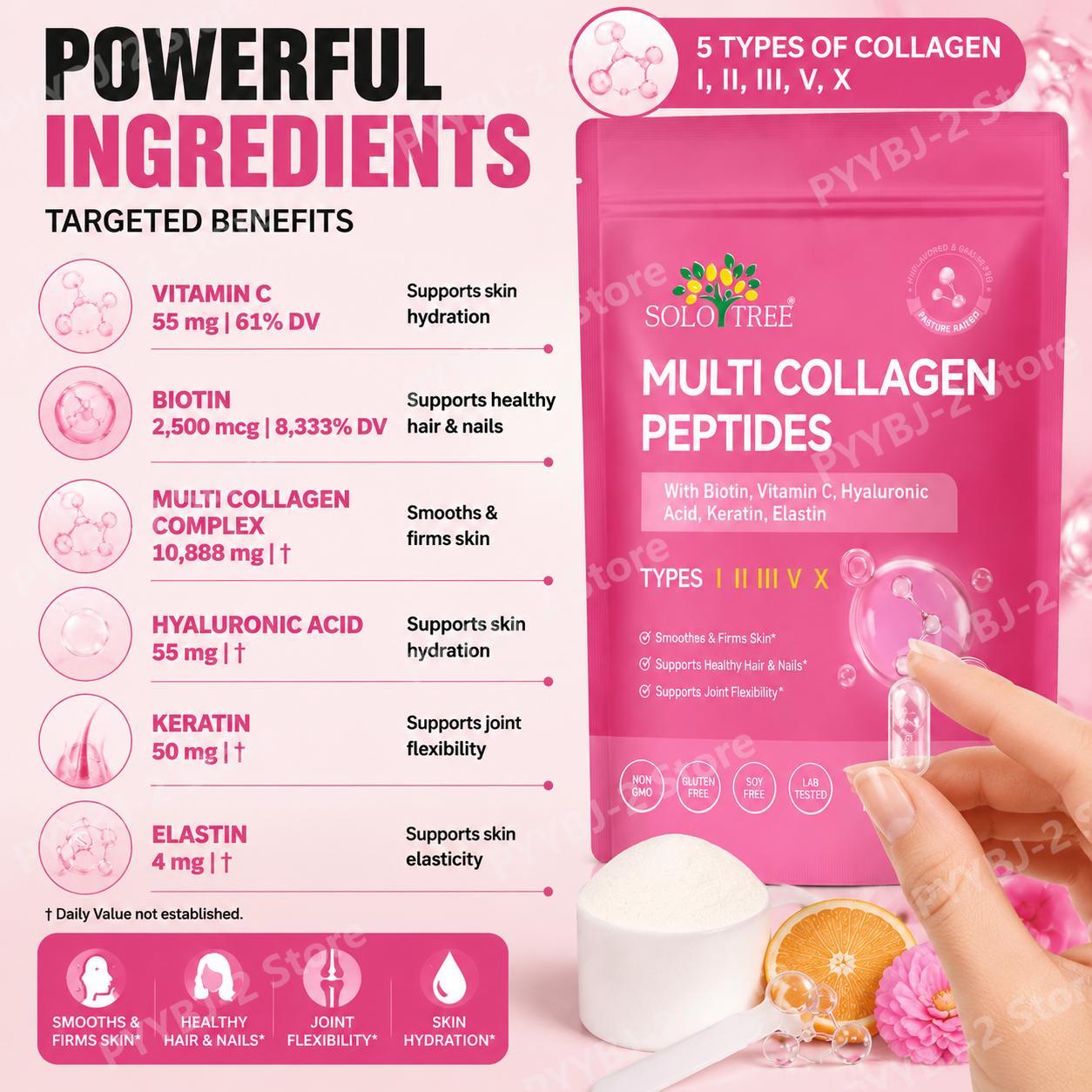 Péptidos de Colágeno Múltiple  - Vitamin C Powder reseña y precio